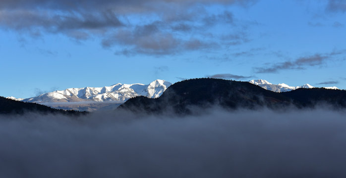 La Plata Mountains Above Clouds From Durango, CO