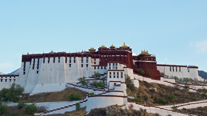 A panoramic view of Potala Palace in Lhasa, Tibet