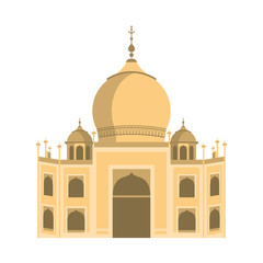 Taj mahal indian building symbol isolated