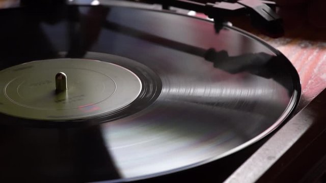 Nostalgic turntable recordplayer playing