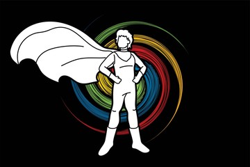 Super Hero action cartoon graphic vector