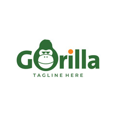 Green gorilla smile logo vector © Bayu