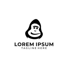 Gorilla smiling black and white logo