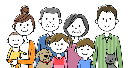 仲良しファミリー　三世代家族