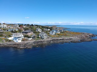 Rocky peninsula with houses
