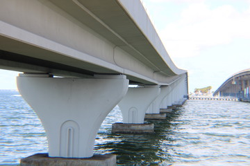 walking bridge on the bay