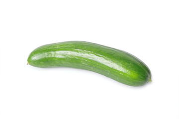 Single curved green cucumber