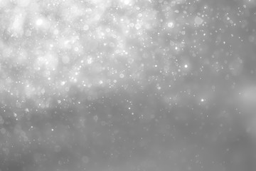 White and Silver lights on bokeh abstract background.