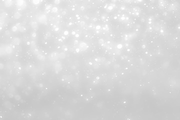 White and Silver lights on bokeh abstract background.