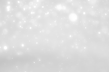 White and Silver lights on bokeh abstract background.