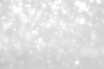 White and Silver lights on bokeh abstract background.