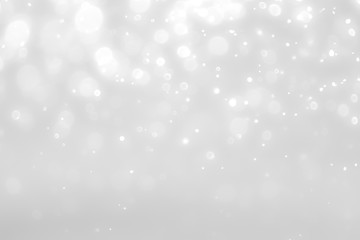 White and Silver lights on bokeh abstract background.