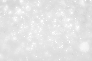 White and Silver lights on bokeh abstract background.