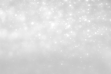 White and Silver lights on bokeh abstract background.