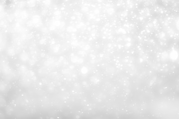 White and Silver lights on bokeh abstract background.