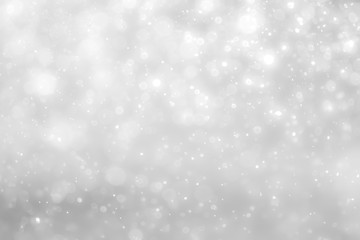 White and Silver lights on bokeh abstract background.