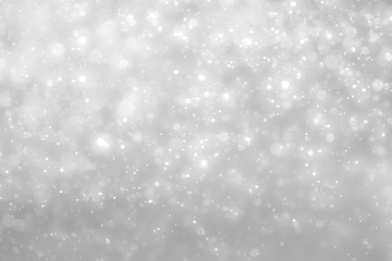White and Silver lights on bokeh abstract background.