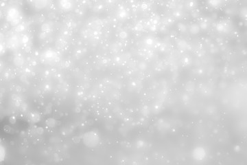 White and Silver lights on bokeh abstract background.