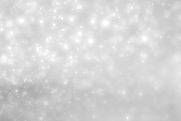 White and Silver lights on bokeh abstract background.