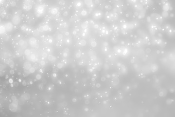 White and Silver lights on bokeh abstract background.