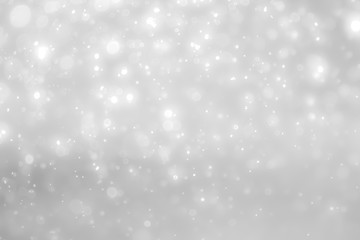 White and Silver lights on bokeh abstract background.