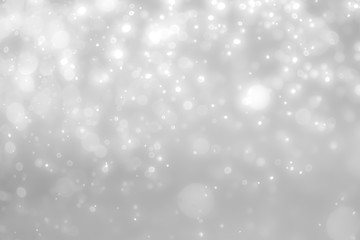 White and Silver lights on bokeh abstract background.