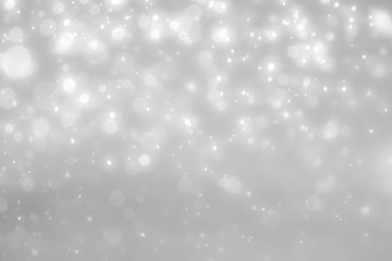 White and Silver lights on bokeh abstract background.