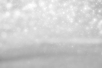 White and Silver lights on bokeh abstract background.