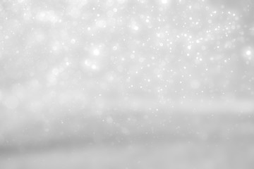 White and Silver lights on bokeh abstract background.