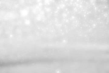 White and Silver lights on bokeh abstract background.