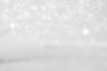 White and Silver lights on bokeh abstract background.