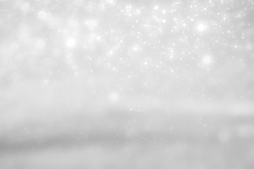 White and Silver lights on bokeh abstract background.