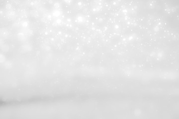 White and Silver lights on bokeh abstract background.