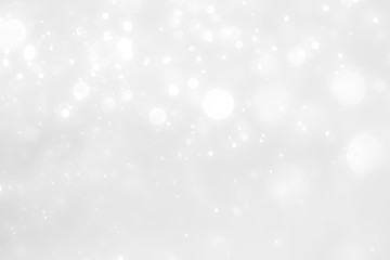 White and Silver lights on bokeh abstract background.