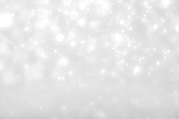 White and Silver lights on bokeh abstract background.