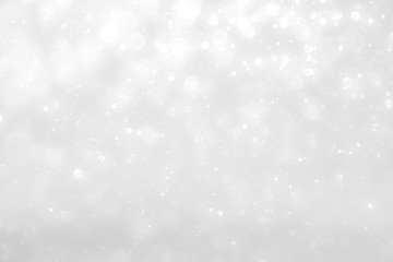 White and Silver lights on bokeh abstract background.