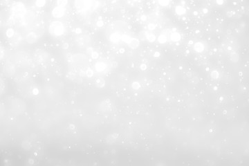 White and Silver lights on bokeh abstract background.