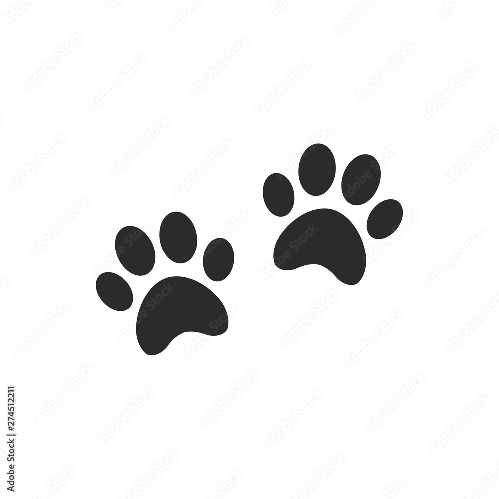 Poster paw print icon template black color editable. paw print symbol flat vector sign isolated on white ba