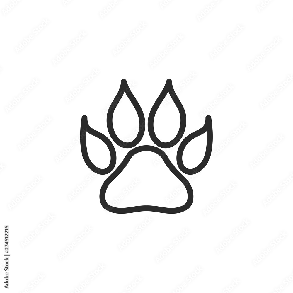 Poster paw print icon template black color editable. paw print symbol flat vector sign isolated on white ba