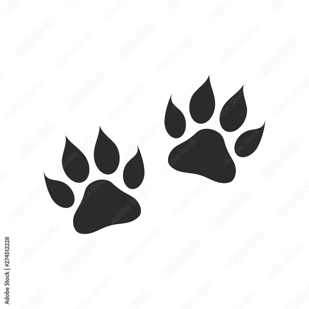 Poster paw print icon template black color editable. paw print symbol flat vector sign isolated on white ba