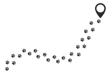 Paw vector foot trail print of cat. Dog, puppy icon template black color editable. Paw Print symbol Flat vector sign isolated on white background. Simple logo vector illustration for graphic and web d