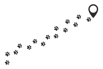 Paw vector foot trail print of cat. Dog, puppy icon template black color editable. Paw Print symbol Flat vector sign isolated on white background. Simple logo vector illustration for graphic and web d