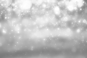 White and Silver lights on bokeh abstract background.
