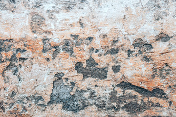 old wall background with holles and concrete