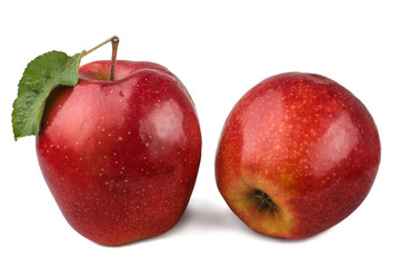 Red apples isolated on white background