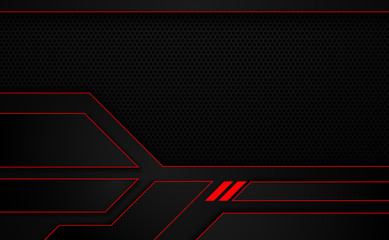 red black metallic frame layout design tech sports concept abstract background.  vector  illustration © Panuwat