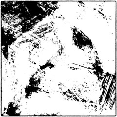 Grunge is black and white. Worn dark monochrome background. The texture of the old destroyed surface. Vector pattern of cracks and chips