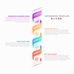 Business Infographic Design Template, Steps Workflow Diagram, Options Chart, , List Items, Number Infograph