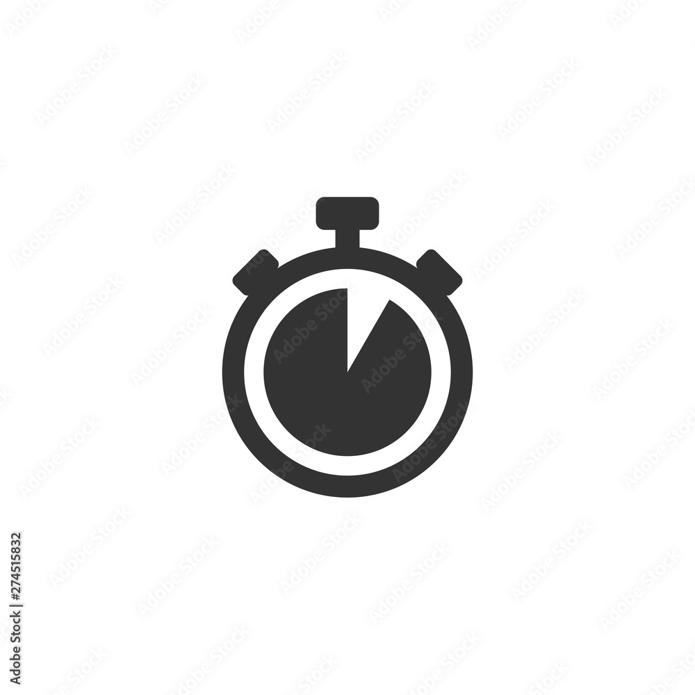 Aufkleber Time icon template black color editable. Clock symbol Flat vector sign isolated on white background. Simple logo vector illustration for graphic and web design.