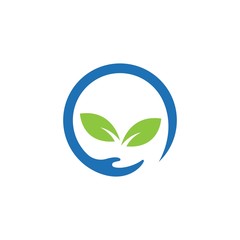 Green care, leaf logo